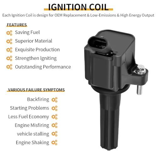 Image of 6 Packs UF497 Ignition Coil Pack with Spark Plugs Compatible with Buick Rainier 4.2L Chevrolet Colorado /Trailblazer for GMC Canyon /Envoy 2.9 3.7L 4.2L 2006 2007# 12619472 12496547 12496574