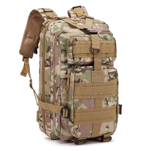 Pesoncarl Mochila táctica, mochila para acampar impermeable de 30L Oxford Senderismo Cierre de la cremallera de servicio pesado Ligero para acampar en ciclismo