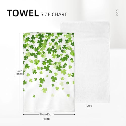 Image of St. Patrick's Day Kitchen Towels Lucky Clover Green Shamrock Dish Towels, 16x24 Inch Farmhouse Seasonal Spring Absorbent Hand Towels for Decoration Home Kitchen Dinner Drying Set of 2