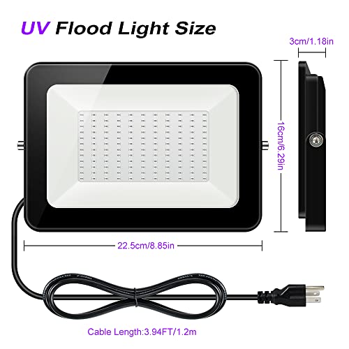 2 Pack 60W Uv Flood Black Light, Ip67 Waterproof High Power Led Black Lights With Fluorescent Tape, 395Nm-405Nm Blacklight With 3.9Ft Cable And Plug For Stage Lighting, Club, Aquarium, Body Paint.etc. #TOP1