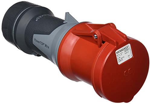 Mennekes 101300054 Prolongadores Power Top Xtra, prises de courant CEE, 400 V, 50–60 Hz, 63 A, 5 broches, DE PROTECTION IP 44 °, Rouge