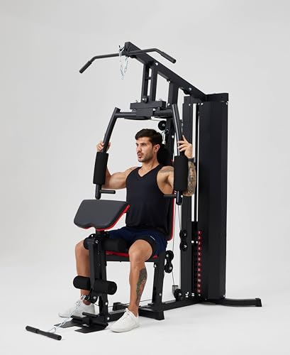 Strongway® Multi Gym with Weights Multifunction Home Gym Machine with 72KG Weight Stack Dual Pulley System Fitness Workout Strength Training - Image 4