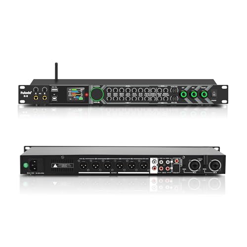 FULODE K-8 Professional KTV Digital Pre-stage Effector Anti-howling Audio Processor Echo USB MP3 Bluetooth Optical,with Remote Control,For Household Reverberator Karaoke,Stage,Church, Performance,Wedd