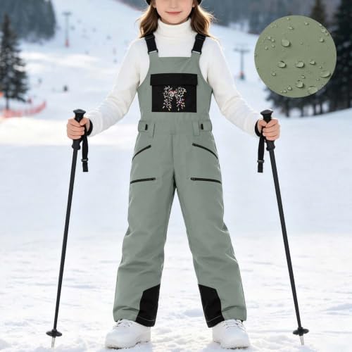 YRAETENM Snow Bibs Kids Printed Insulated Ski Bib Overalls Winter Snowsuits - image 2