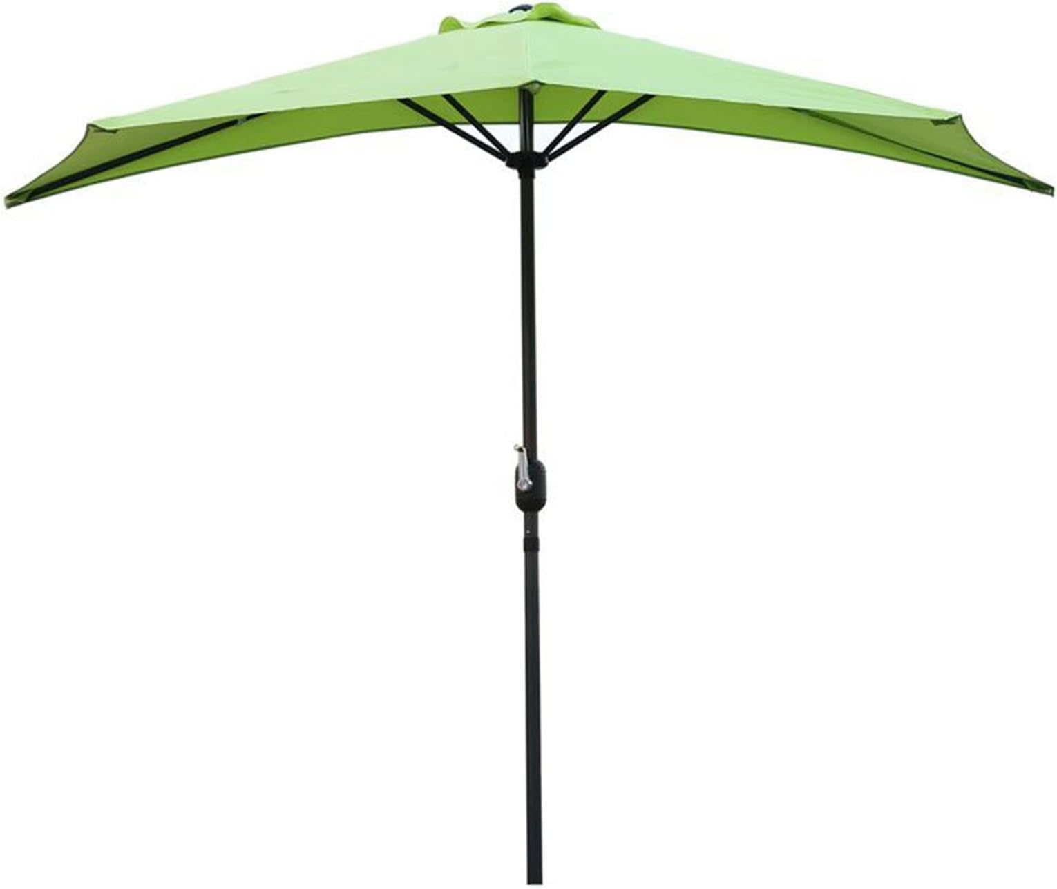 10 ft Half Round Patio Umbrella Outdoor Market Table Wall Umbrellas Crank 5 ribs Balcony Waterproof Portable Shade Wall Garden Porches