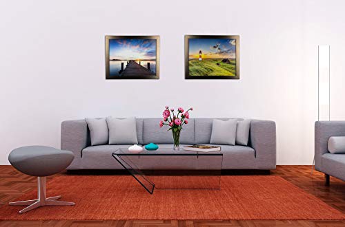 Cadre photo en bois 50x50 décor bronze avec verre synthétique antireflet