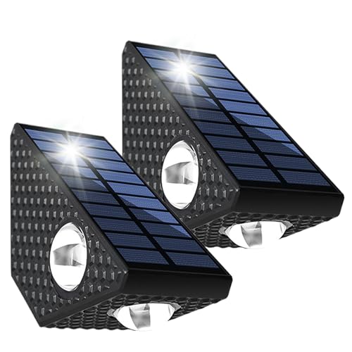 Teupyon Luces de pared alimentadas por energía solar | Aplique exterior, luces solares para porche | para garaje al aire libre, jardín, patio, porche delantero, valla de patio trasero