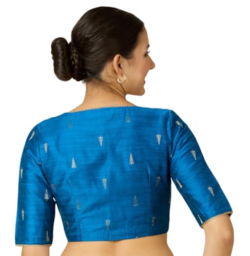 Image of Studio Shringaar Women's Handloom Cotton Silk Readymade Saree Blouse with Underarm Sweat Pads (Pack of 14 Pads)