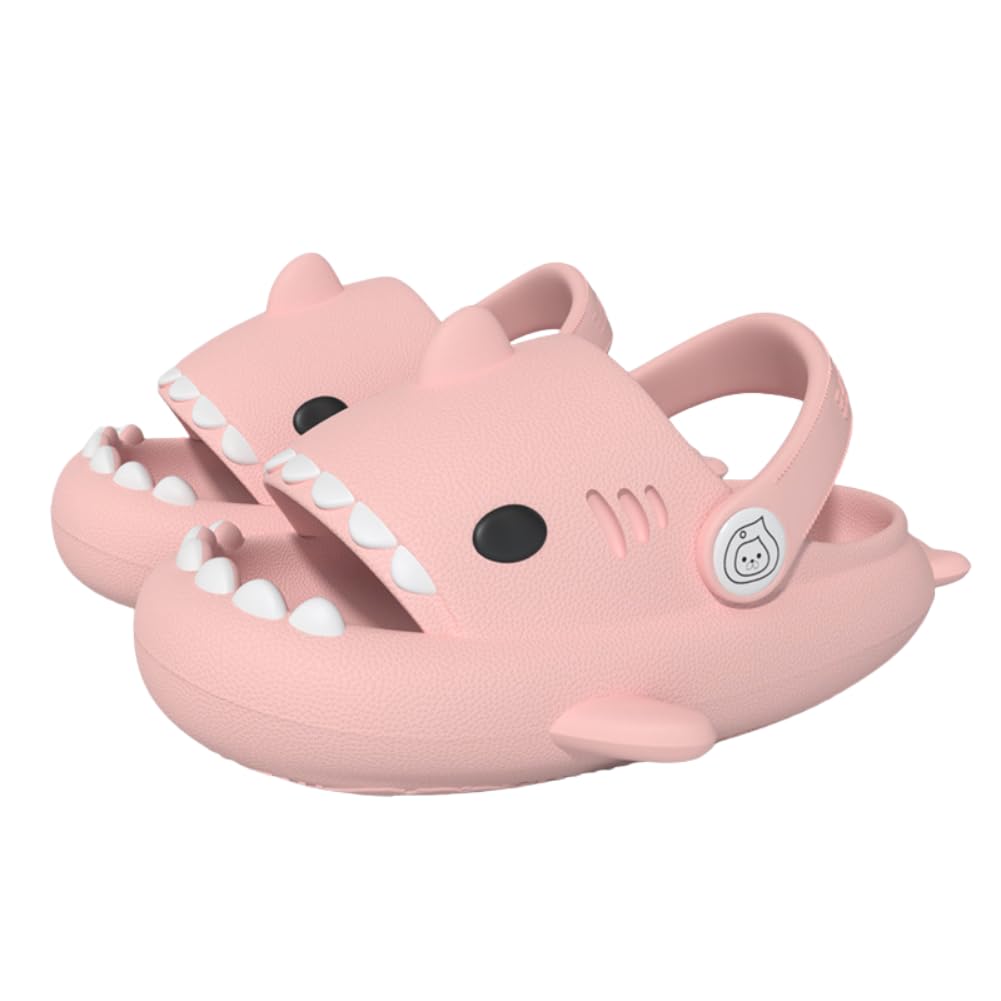 [ALVEIN] サメサンダル 子供 スリッパ ビーチサンダル 屋内 屋外 サンダル シャーク キッズ ストラップ (ピンク, 17.0 cm)