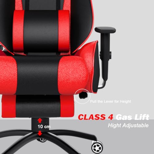 ASE GAMING Gold Series Ergonomic Gaming Chair with Footrest Premium PU Leather, Adjustable Neck & Lumbar Pillow, 180 Degree Recline with Black... - Image 6