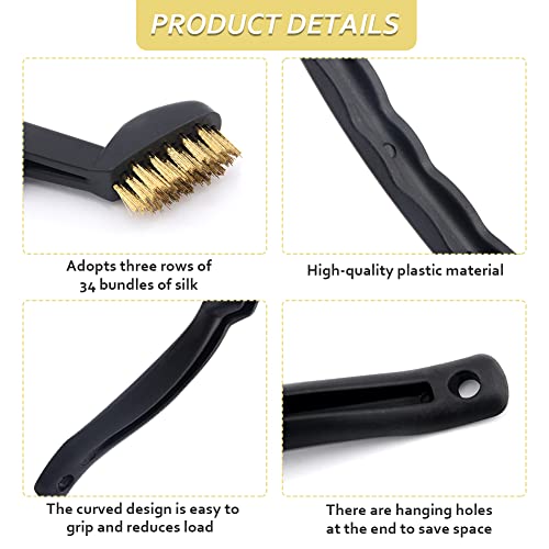 Image of 6pcs Scratch Brushes, with Curved Handle Grip Wire Brushes Cleaning Set for Rust Removal, Dirt & Paint Scrubbing with Deep Cleaning (Black)