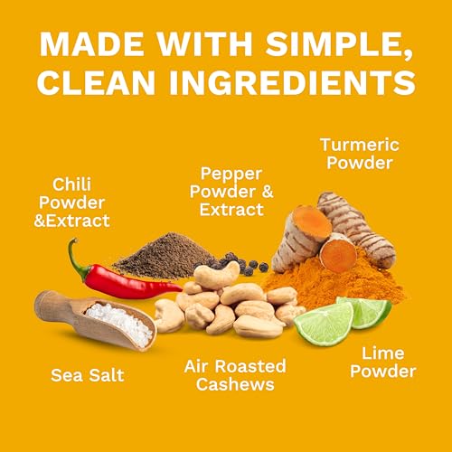 Image of Golden Turmeric Wrapped Whole Cashews by Karma Nuts, Air Roasted with Natural Skins, 2X more Fiber, Whole 30, Peanut-Free Facility, Kosher, Everyday Nut Snack, 7oz Resealable Bag
