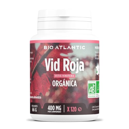 ✿ Vid Roja Hojas Orgánica - 1200 mg por dosis diaria - 120 comprimidos - Alta Concentración, Formato Ahorro, Premium y Vegetal