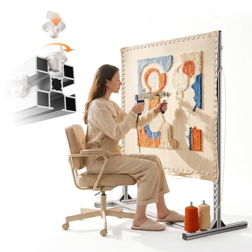 Image of NODOCA Rug Tufting Frame Kit, 53.5'' Aluminum Metal for Making, Primary Cloth Stand, Fabric Supplies, Carpet Gun Kit