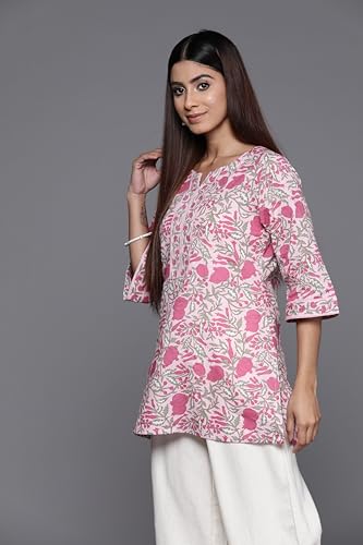 Image of Libas Printed Cotton Straight Kurti for Women