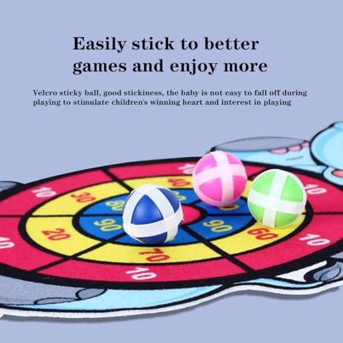 Image of Dart Game for Kids, Elephant Design Sticky Ball Target Board with 3 Balls, Indoor Outdoor Activity for Boys Girls Age 3-12, Fun Party Game for Hand Eye Coordination Training, Polyester Material