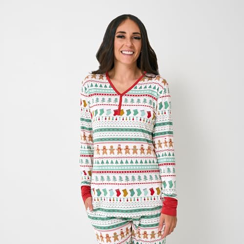 Image of Little Sleepies Womens Pajama Top, Viscose from Bamboo, Henley Button Up Nursing PJs, Family Matching Pajamas for Women Set