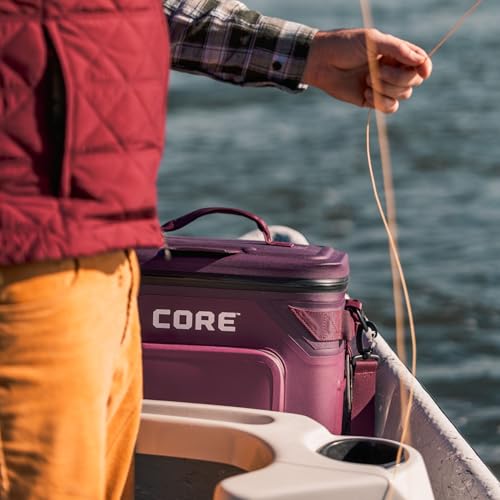 Image of CORE Magnetic Leak Proof Soft Cooler with Waterproof Zipper | Insulated Bag Portable Ice Chest Box | Best Soft Cooler for Food & Beverages for Tailgating, Car Camping, Travel, and Family Beach Picnics