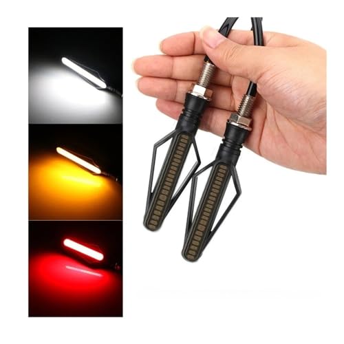 Clignotants moto LED double couleur blanc et rouge à effet défilant - 5