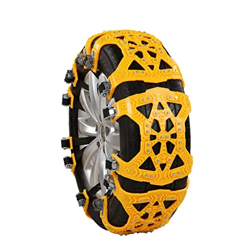 Cadenas de nieve contra patinazos: pack ajustable y amarillo para coche, SUV o camioneta