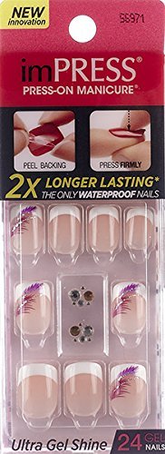 NEW 2015 KISS imPRESS "WINK WINK" 2x Longer Lasting Short Nails by Broadway Press-On Manicure Nails