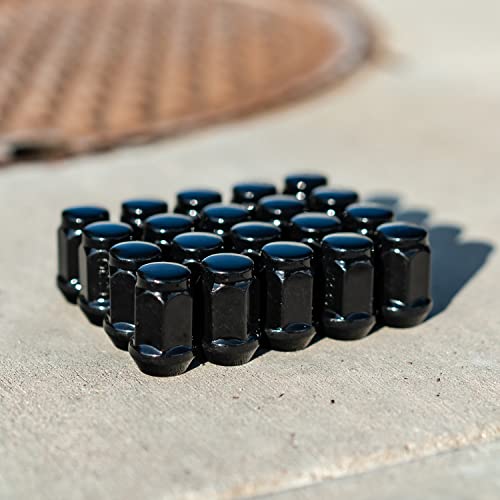 Stancemagic 20Pcs 1/2-20 Lug Nuts Bulge Closed End, Cone Acorn Seat, 3/4" 19Mm Hex, Compatible With Jeep Wrangler Tj Jk Cherokee Xj Wrangler Liberty Rubicon Cj5 Cj7 Zj Wj Wk - Black, 1.4In Length #TOP5