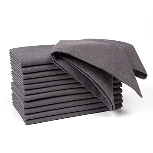 Cotton Dinner Napkin 18x18 inch Charcoal,Everyday Napkins, Cotton Napkins, Wedding Napkins, Cocktails Napkins, Tailored with Mitered Corners & Generous Hem, Easy Care
