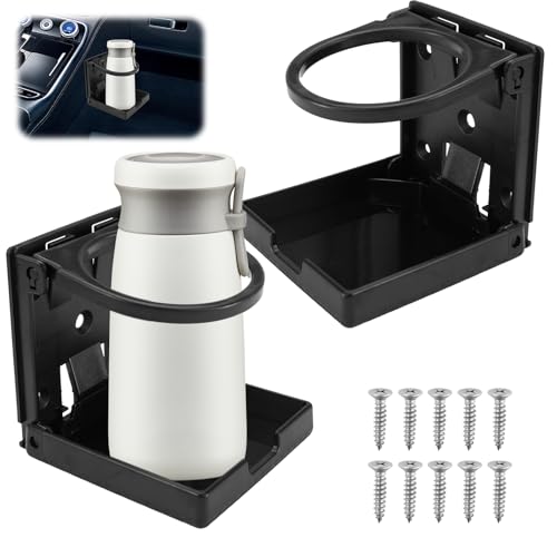 2 Stück Universal klappbar Dosenhalter, 96×108mm Auto Plastikbecherhalter, Getränkehalter Auto, Cup Holders, Tragbarer Auto Getränkehalter, für Wohnmobil, Yacht, Van, LKW, Haus (75mm Durchmesser)