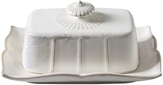 Hemoton Ceramic Butter Dish with Lid 7.6X5.6X3.5 Inch Covered Butter Box for Kitchen Storage Serving Cheese Snacks Pastry Ideal for Family Gatherings Parties