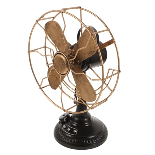Amosfun Ventilador De Mesa Vintage Decoración Retro Ventilador De Escritorio Antiguo Modelo De Ventilador De Metal Antiguo Adorno Decorativo Clásico Accesorio Para El Hogar Hotel Y