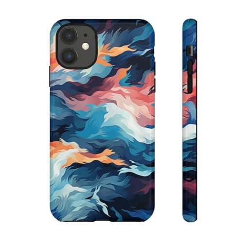 Coque rigide brillante iPhone 11 vagues fluides antichoc