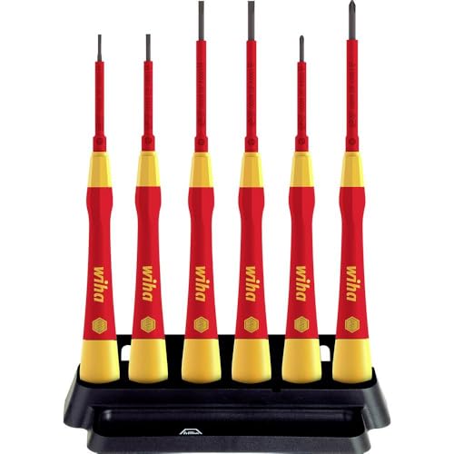 Wiha 42989 Series 2270P Pico Finish Electric Fine Screwdriver Set, Slotted,Chrome