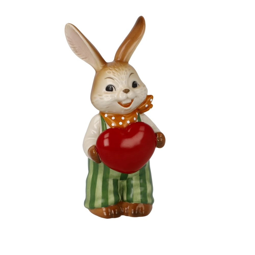 Goebel 66-845-82-1 Rabbit Figurine From the Heart! Made of Stoneware, Dimensions: 5.5 x 5 x 12 cm