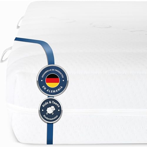 Bmm Colchón Infantil Razze 100x200 Cm, Firmeza H2, Colchón De Espuma Fría Certificado Öko-Tex, Colchón Juvenil Para Todas Las Camas, Fabricado En Alemania.