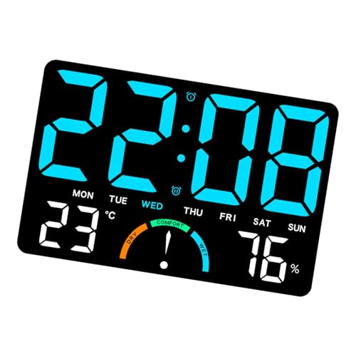 Reloj digital LED con temperatura interior y alarma moderna de sobremesa 4