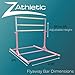Z Athletic Flyaway Duo Adjustable Horizontal Bar and 4 Ft x 6 Ft Gymnastics Mat, Pink