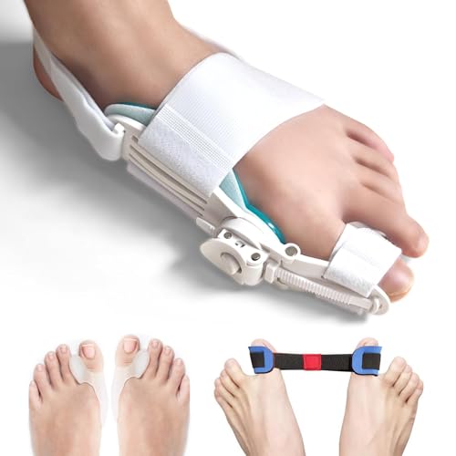 Aubeifou Corrector De Juanetes Pomo Ajustable,Separadores Férula Ortopédica Para Juanetes,Para Hallux Valgus,Dedos Pie Unisex Nocturno Corrector Juanetes Mujer& Hombre