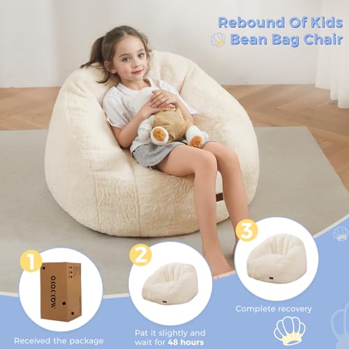 image for MAXYOYO Bean Bag Chair for Kids, Shell Shaped Bean Bag Couch for Boys 