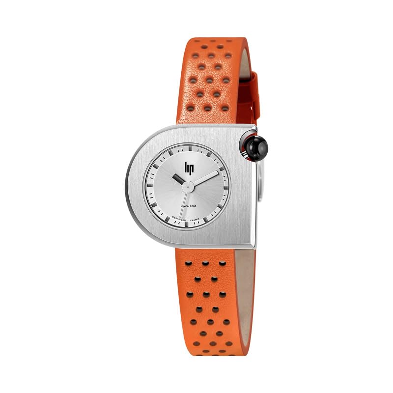 Lip Mach 2000 Mini Moon Montre Femme Acier Cuir Orange 671190