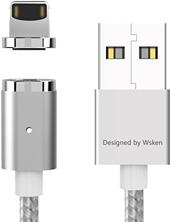 Wsken Mini2 Magnetic Lightning Adapter Cable and Fast Charger Cord for iPhone X, 8, 8 Plus, 7, 7 Plus, 6, 6s, 6 Plus, 6s plus, 5s, 5c, iPad, iPod and More