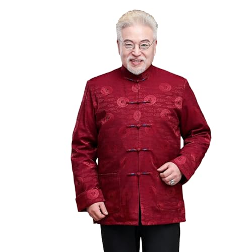Manteau d'hiver chinois chaud homme veste traditionnelle col mao boutons coton