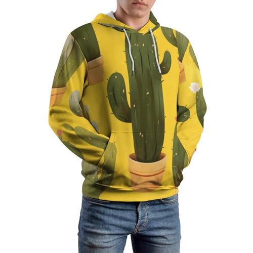 Sweat à capuche cactus vert imprimé dessin animé style pullover unisexe taille S - 3