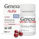 Genexa Arnica for Pain Relief | Alleviate Muscle & Joint Pain, Soreness & Stiffness | Reduces Bruises & Swelling | Organic Grape Flavor | Homeopathic Remedy Made Clean | 100 Chewable Tablets​