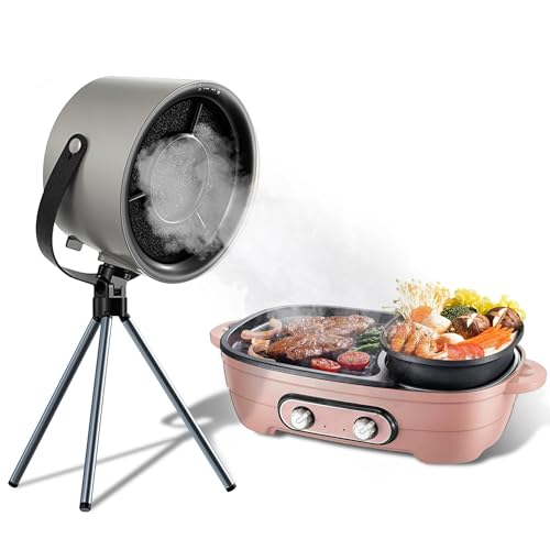 Mini Desktop Portable Range Hood Kitchen Stove Air Exhaust Vent Fan for Cooking, Lorivu Smoke Filter Extractor Purifier (black)