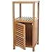 Mendler Badregal HWC-B18, Badezimmer Badschrank Standregal mit Tür, Bambus - 80x36x34cm