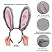 Seshfaha 3Pcs Plush Bunny Costume Set – Grey Ears Headband, Faux Fur Tail & Bonus Patch for Adults