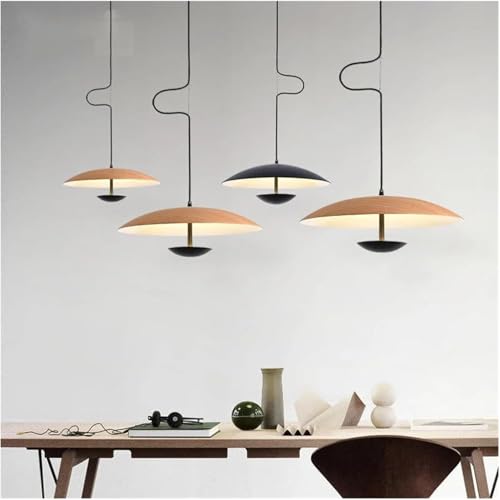 Suspension LED bois D35cm éclairage chaleureux pour table à manger