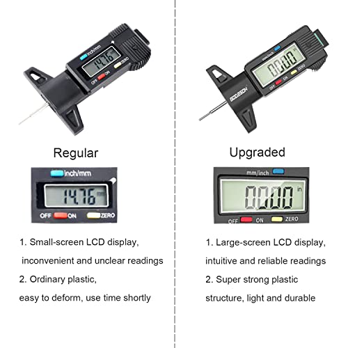 Image of GODESON Tire Tread Depth Gauge,Digital Tire Tread Depth Gauge in 1Inch /25.4mm with Color-Coded Bar, Easy Read Tire Depth Gauge for Cars, Trucks, Motorcycles (Pack of 2)