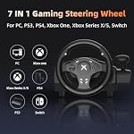 DOYO Racing Wheel, 270° Degree Driving Simulator Race Xbox Steering Wheel and Pedals with Dual Vibration, Gaming Steering Wheel for PC, PS4, Xbox One, Xbox Series X|S, PS3, Switch - Image 2