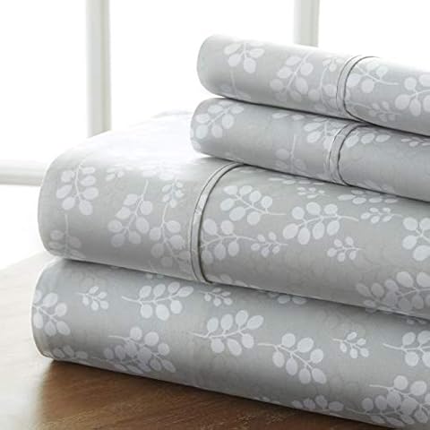 Linen Market 4 Piece Sheet Set Patterned, Queen, Wheatfield Gray Cover